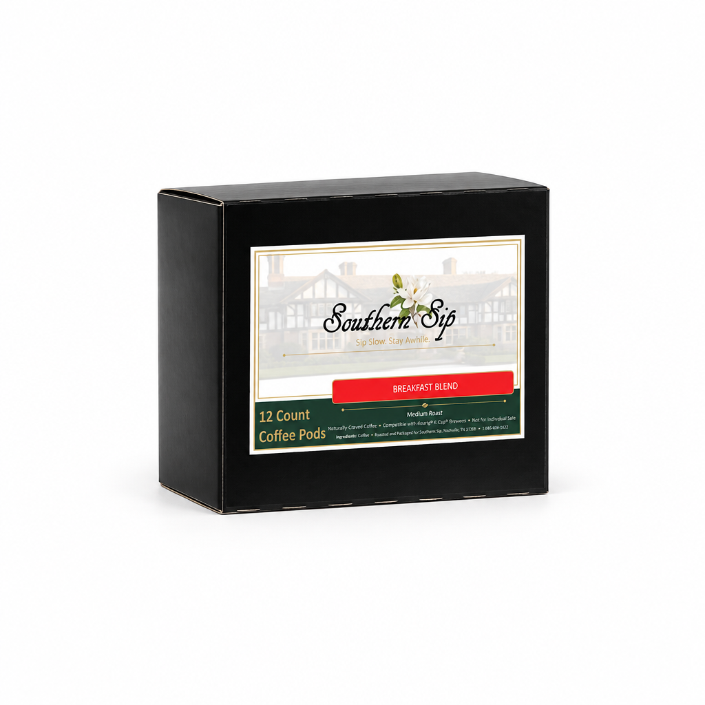 Breakfast Blend coffee box angled left
