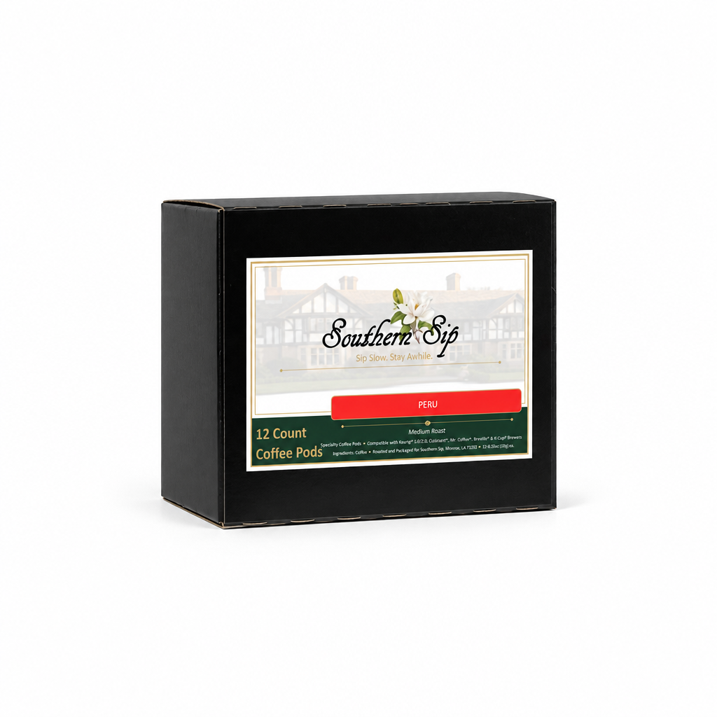 Peru coffee box angled left